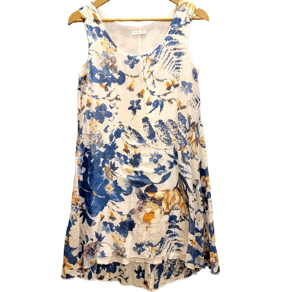Femme Silk Floral Sleeveless Dress Womens S‎ Sheer Fairy Lined Knee Multicolor